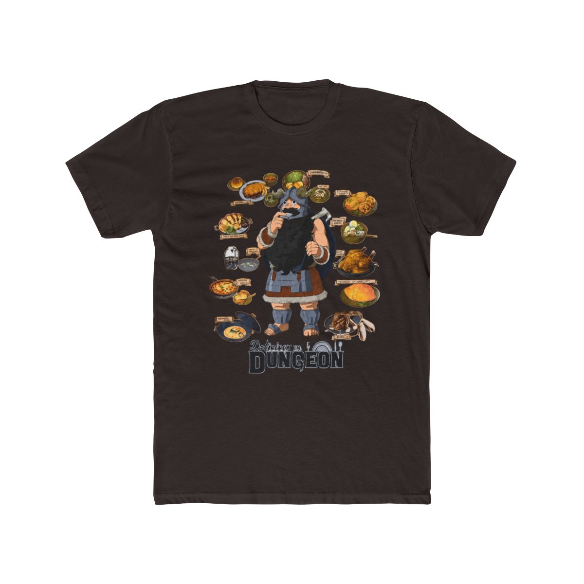 Delicious In Dungeon Senshi Food Collage T Shirt - alternate angle 2, merchandise