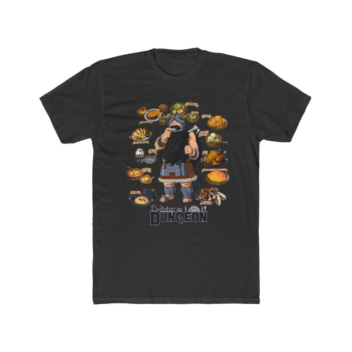 Delicious In Dungeon Senshi Food Collage T Shirt - alternate angle 5, merchandise