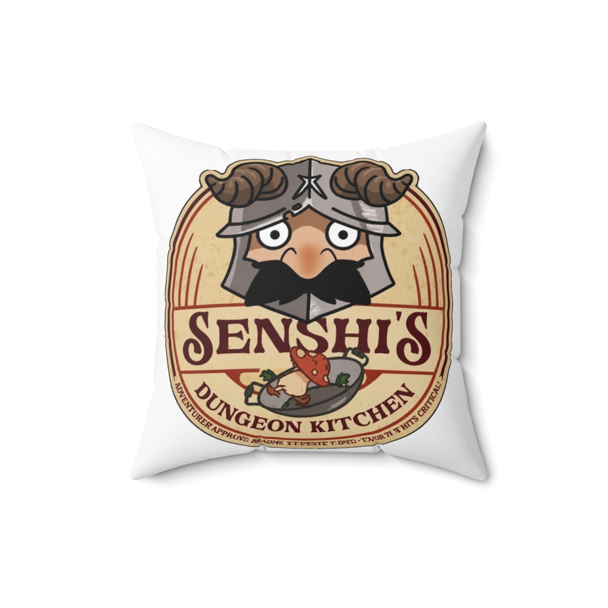 Delicious In Dungeon Senshi Kitchen Throw Pillow - alternate angle 2, merchandise