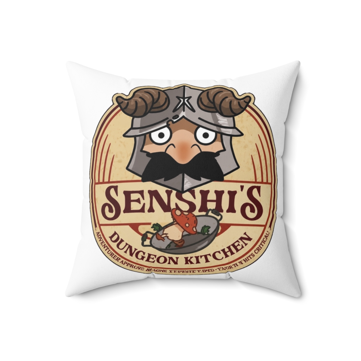 Delicious In Dungeon Senshi Kitchen Throw Pillow - alternate angle 3, merchandise