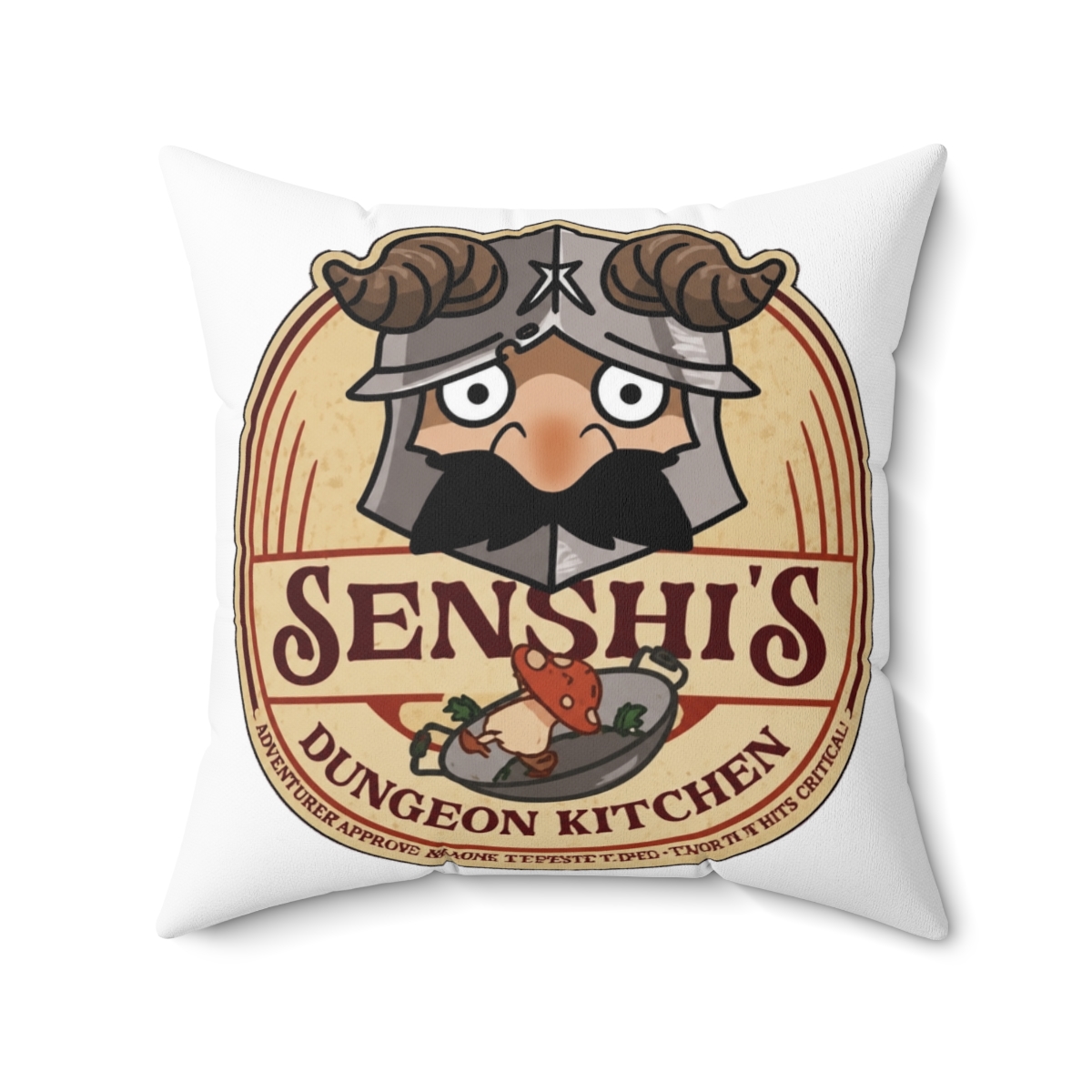 Delicious In Dungeon Senshi Kitchen Throw Pillow - alternate angle 4, merchandise