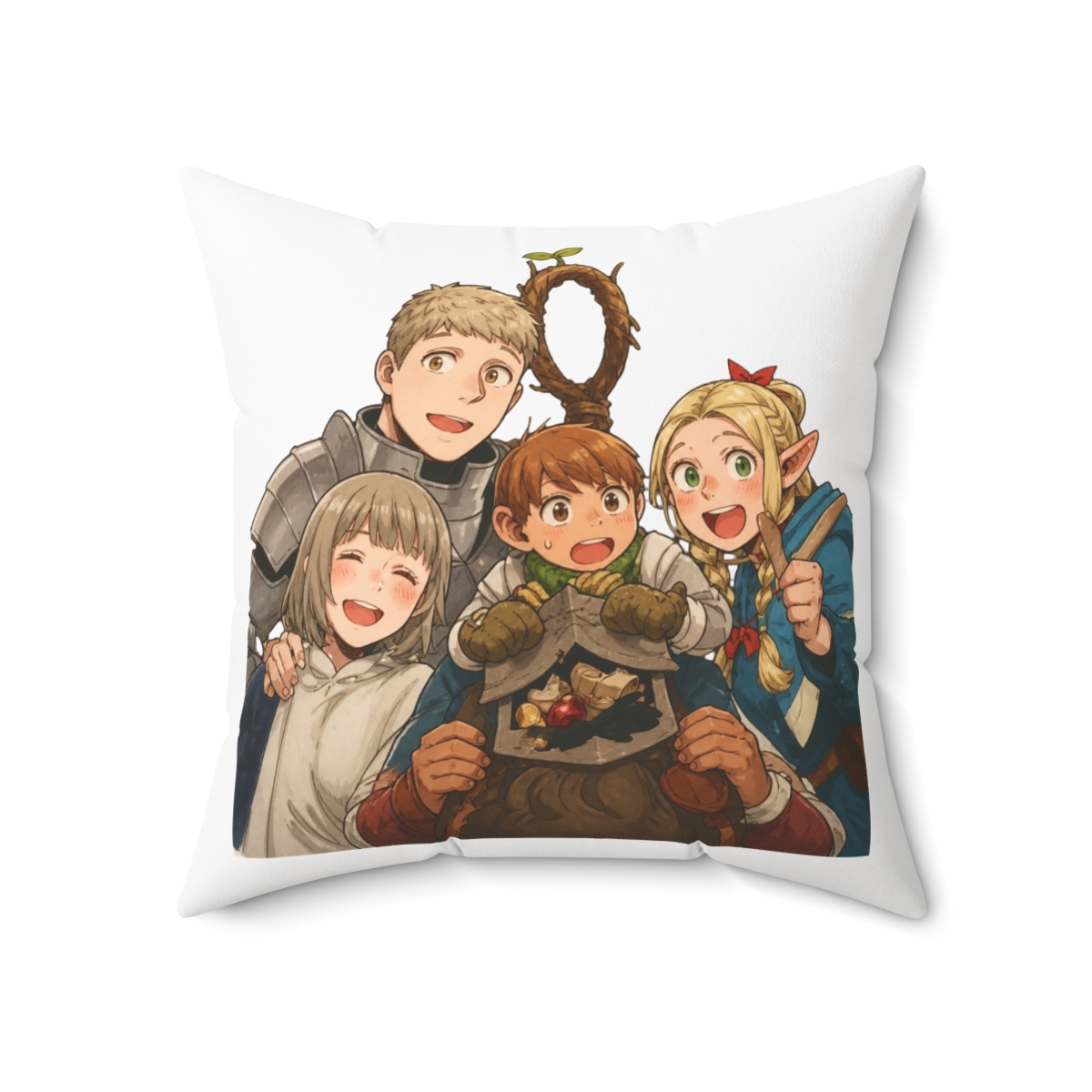 Delicious In Dungeon Characters Cute Throw Pillow - alternate angle 5, merchandise