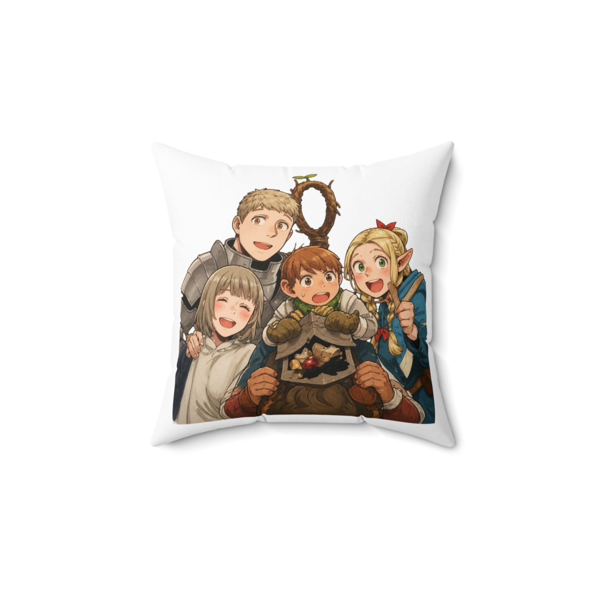 Delicious In Dungeon Characters Cute Throw Pillow - alternate angle 1, merchandise