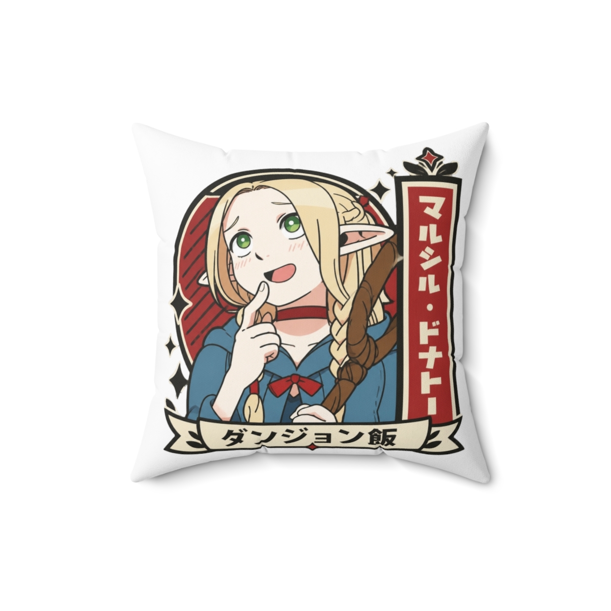 Delicious In Dungeon Marcille Donato The Elf Mage Throw Pillow - alternate angle 2, merchandise