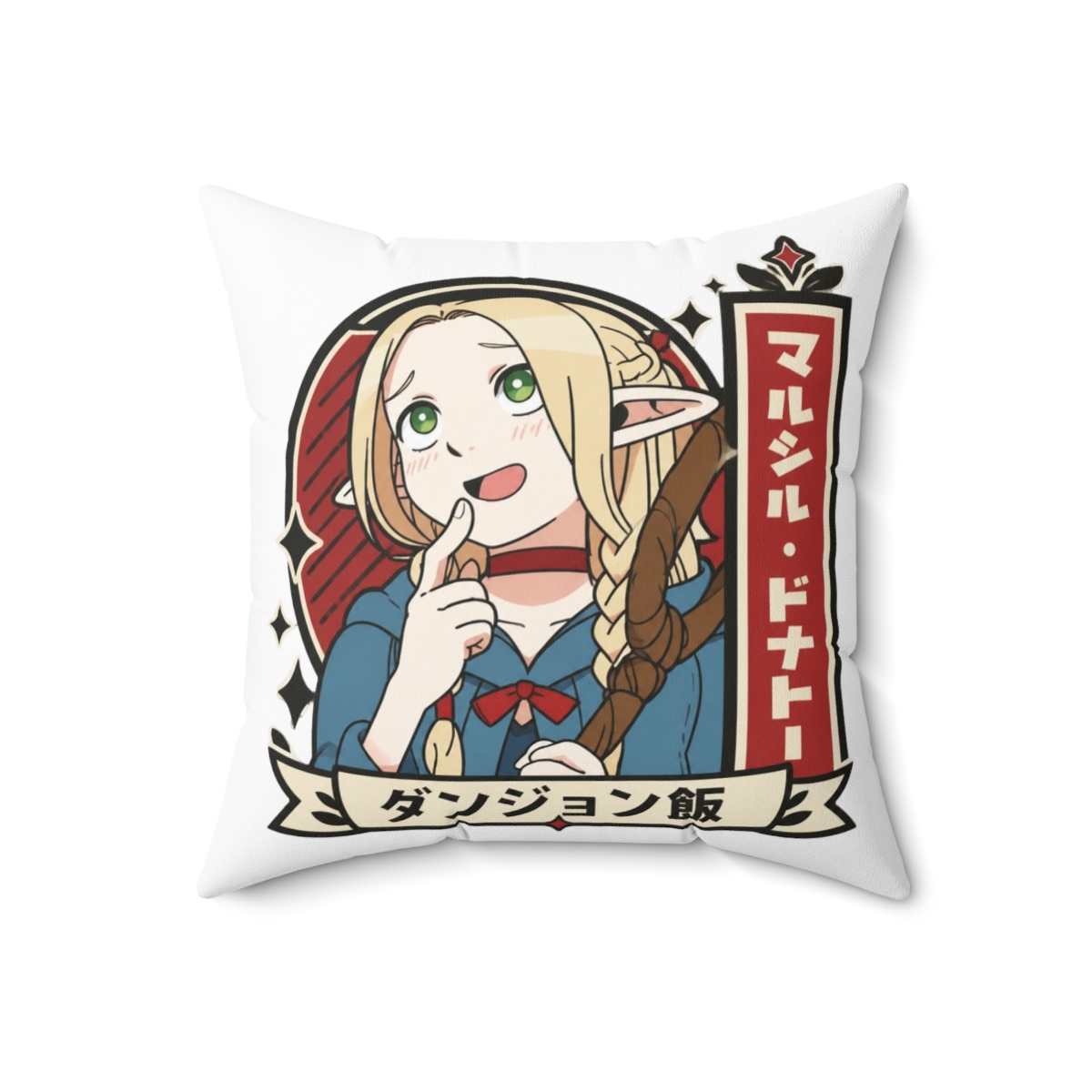 Delicious In Dungeon Marcille Donato The Elf Mage Throw Pillow - alternate angle 3, merchandise