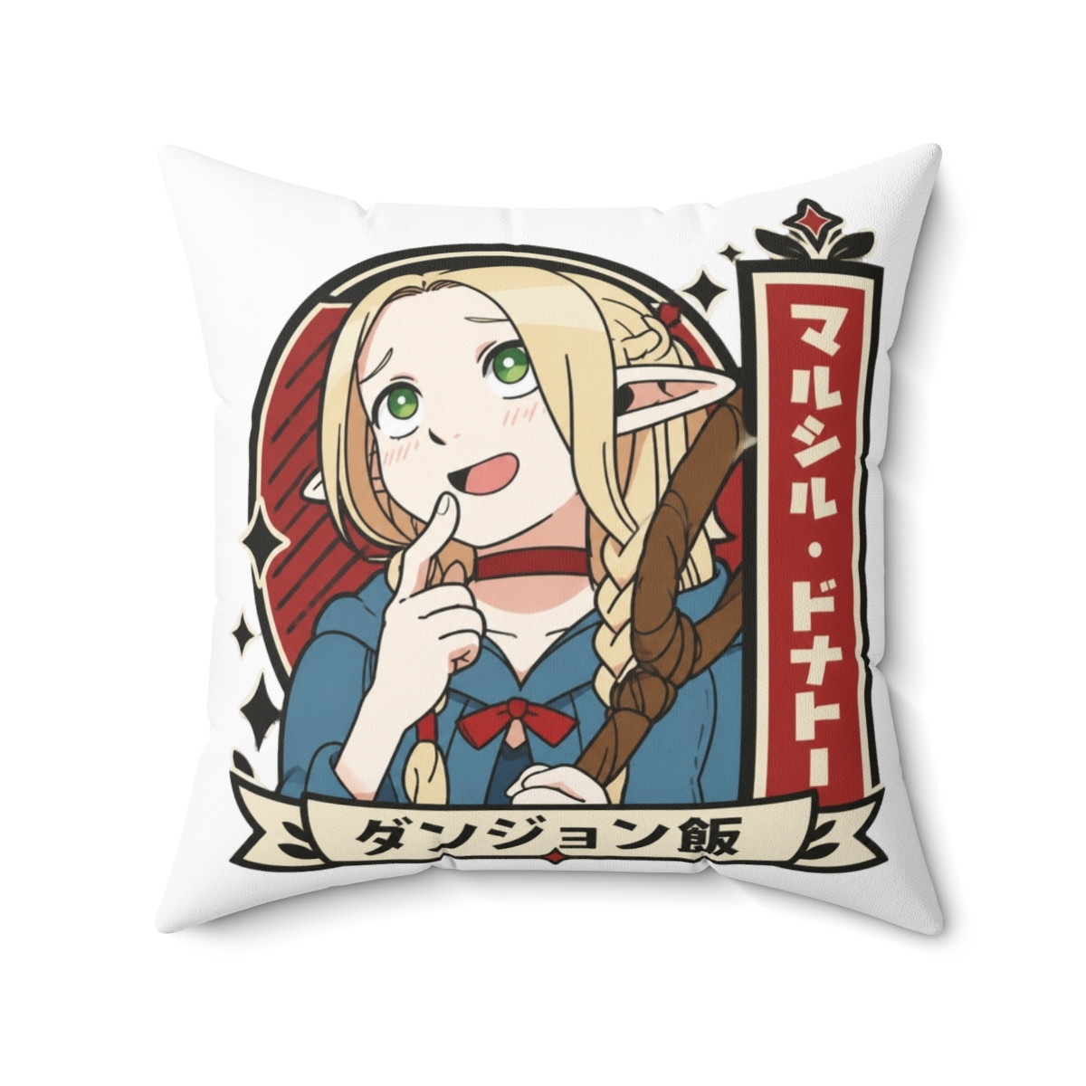 Delicious In Dungeon Marcille Donato The Elf Mage Throw Pillow - alternate angle 4, merchandise